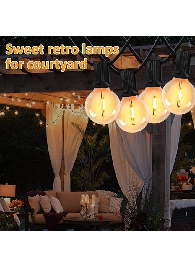 Waterproof Outdoor String Lights 25FT – 25+2 G40 Shatterproof LED Bulbs, Connectable Patio & Party Lighting - Image 4